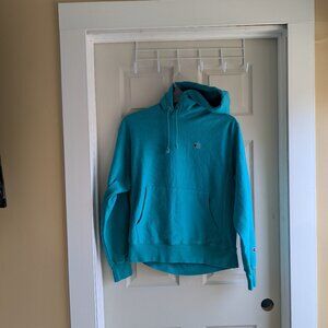 Vintage Champion Reverse Weave Hoodie, Teal, Size M